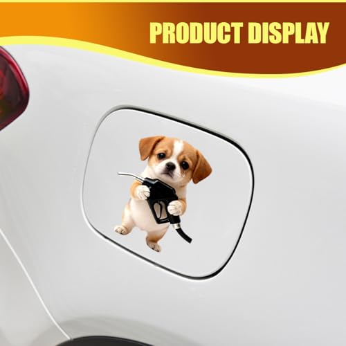 Animal Car Fuel Tank Sticker Decal, Funny Vinyl Automotive Fuel Lid Sticker, Self-Adhesive Water-Resistant Vehicle Exterior Body Decal Decoration for Cars, Trucks, SUVs, Laptops(Dog) - size: Dog