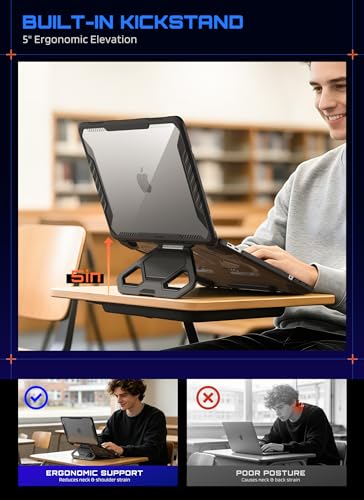 SUPCASE for MacBook Neo 13 Inch Case with Stand 2026 (Unicorn Beetle Pro), Model A3404 (A18 Pro Chip) Military-Grade Protection Heavy Duty Hard Shell Protective Cover for MacBook Neo 13", Black - size: MacBook Neo 13"