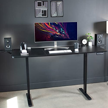 VIVO Clamp-on 6 x 9 inch (11 Including Clamps) Desk Extender, Wrist Support, Armrest Tray, Table Mount for Sit Stand Desks, Black, DESK-EXT09 | Wrist Support, Armrest Tray, Table Mount for Sit Stand Desks - size: 6 x 9 inch, style: Extender