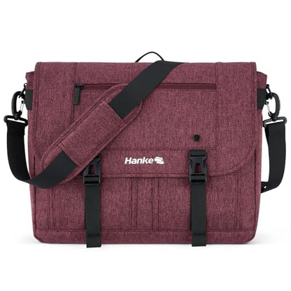 Hanke 15.6 Inch Laptop Messenger Bag for Men & Women, Large Crossbody Satchel Work Bag - color: Purple