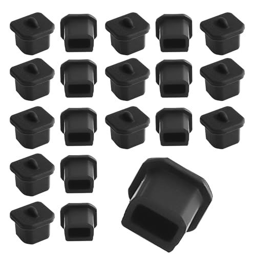 20 Pcs USB-b Anti-dust Cap, Protector Cover, Black Silica Gel | Anti-dust Port Plug Cover Cap, Black Silica Gel Protector for Computers Monitor Tv Router, Dust Prevention for Ports - color: Black, size: USB-B