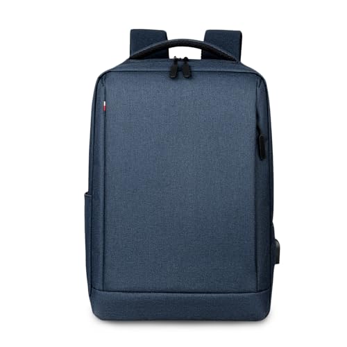 FANDARE 15.6 inch Business Laptop Rucksack Bag with USB Charging Port Mens Laptop Backpack Business Travel Rucksack Polyester Daypack with Luggage Strap Multi-Compartment for Work Commuter Blue - color: Blue