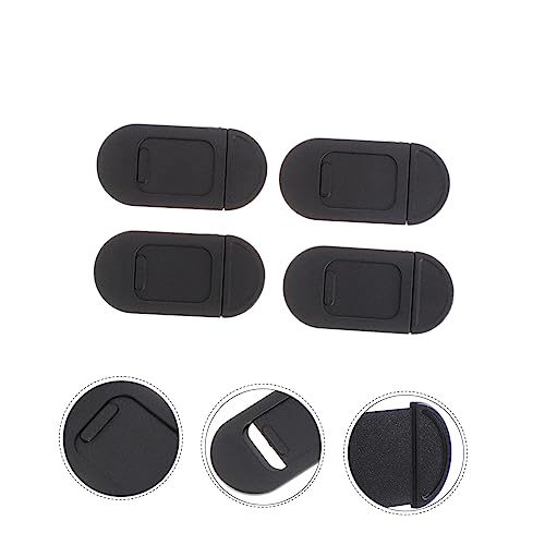 jojofuny 4pcs Ultrathin Webcam Cover Slide for Laptop Tablet and Desktop Easy Privacy Protection Strong Adhesive for Secure Camera Shielding Black Metal Design