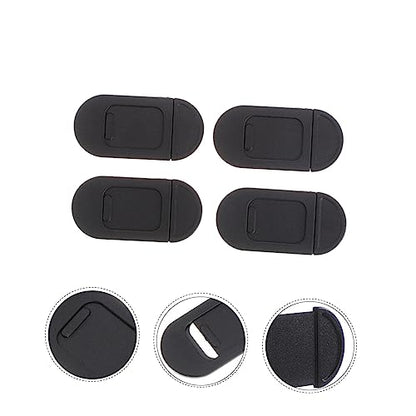 jojofuny 4pcs Ultrathin Webcam Cover Slide for Laptop Tablet and Desktop Easy Privacy Protection Strong Adhesive for Secure Camera Shielding Black Metal Design