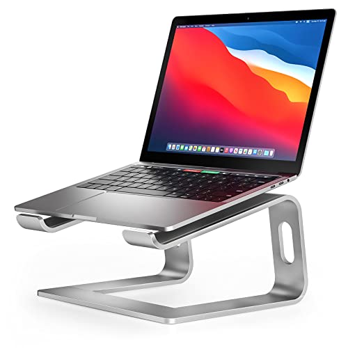 Nulaxy Full Aluminum Laptop Stand, Stable Support to 22 lbs, Silver | Detachable for Portable Storage, Easy Setup, Saves Desk Space, Compatible with 10-16 Inch Laptops, Office Desk Accessories - color: B-Silver
