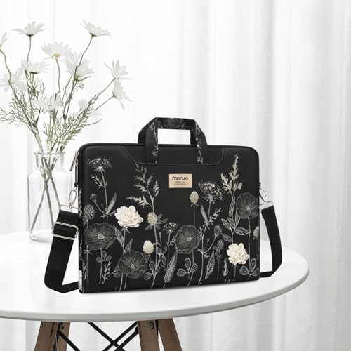 MOSISO Laptop Bag for Women 17.3 inch, 17-17.3 inch Computer Bag Compatible with MacBook, HP, Dell, Lenovo, Acer, Asus, Notebook, Laptop Messenger Shoulder Sleeve with Strap, Retro Flower - size: 17.3 inch