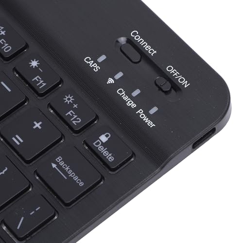 Portable Keyboard Wireless Rechargeable Ultra Slim Ergonomic Keyboard with RGB Backlit for Win Tablet Phone Laptop (Black) - color: Black