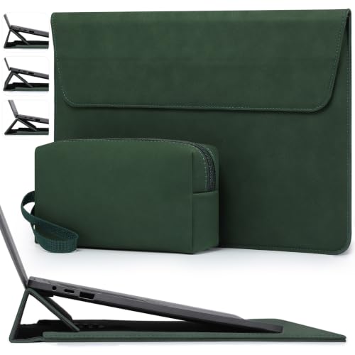 HYZUO 13 Inch Laptop Case Sleeve Bag with Adjustable Stand, Midnight Green | for MacBook Air 13 M5 A3449 M4 M3 M2 M1 2026-2018, 13" MacBook Neo 2026, MacBook Pro 13 M2 M1 2026-2016, Surface Pro, XPS 13 - color: Midnight Green, size: 13 Inch