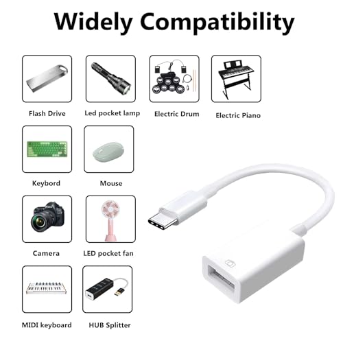 Untvie Type-c to USB Adapter, USB-C to USB-A 3.1 Gen1 Female Adapter Cable Converter, 5Gbps High-Speed, for Laptops, Tablets, Phones, USB Flash Drive,Card Reader,MIDI Keyboard, Mouse White - style: TYPE C