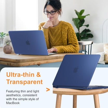 Matte Finish Case for MacBook Neo 13 inch 2026 Model A3404, Indigo Clear | Exact Fit Scratches & Fingerprints Resistant, Ultra-Thin Matte Frosted Protective Hard Shell Mac Neo Case and Keyboard Cover - color: Indigo Clear