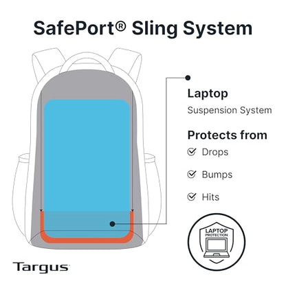 Targus 17” Voyager EXP Travel Backpack, Expandable 27L–30L Laptop Backpack, TSA Checkpoint-Friendly, Water-Resistant, RFID-Blocking Pocket, Fits Up to 17 Inch Laptop, Carry-On Size, Black - TBB664GL