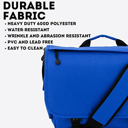 J World New York Thomas Laptop Messenger Bag for Women & Men. Kids Computer Bookbag - color: Cobalt Blue