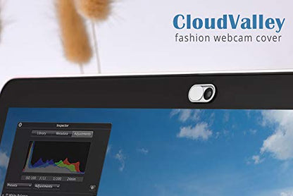 CloudValley Webcam Cover Slide, 0.023in Camera Cover Fit for Laptops, iMac, iPad, PC/Computer, Tablets, Ultra-Thin Web Blocker Protecting Your Privacy [2 Black+2 White]