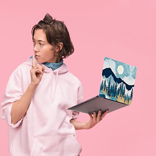 Laptop Skin Sticker,13.3 14 15 15.4 15.6 inch Laptop Skins,Universal Vinyl Decal,Dustproof Scratch Resistant Reusable Cover Protector with Free 2 Wrist Pads (Mountain Moon) - color: Mountain Moon