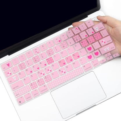 Keyboard Cover Skin for 2026-2023 MacBook Air 13" 15" M5 M4 M3 M2, 2026-2021 MacBook Pro 14" 16" M5 M4 M3 M2 M1 Pro/Max, 2026 MacBook Neo 13“ (Touch ID) Skin Protector Accessories US Layout-Lovly - color: Lovly