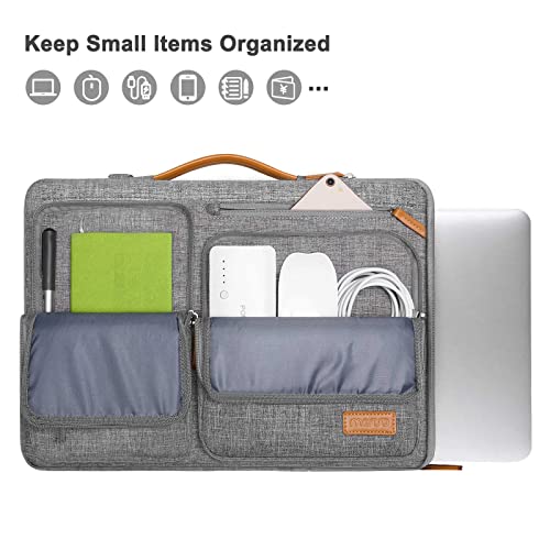 MOSISO 360 Protective Laptop Shoulder Bag, 17-17.3 inch Computer Bags | Compatible with MacBook, HP, Dell, Lenovo, Asus Notebook, Side Open Messenger Bag with 4 Zipper Pockets&Handle, Gray - color: Gray, size: 17.3 inch
