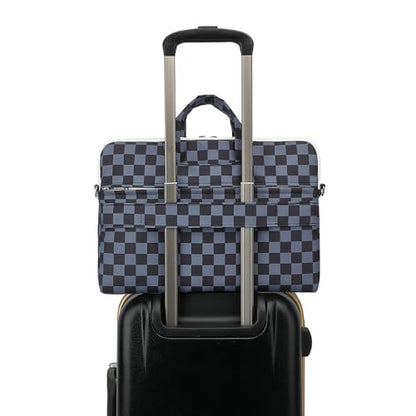 canvaslife Water Black Checker Pattern Laptop Shoulder Messenger Bag for 16 inch and 15.6 inch-16 inch Laptop - color: Black Checker, size: 15 inch/15.6 inch