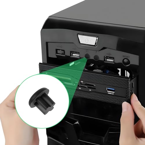 20PCS Rubber Dust Plugs Caps 3.5mm Anti-Dust Headphone Jack Dust Plugs Cover for Mobile Phone Laptop Desktop Computer Earphone (Black)