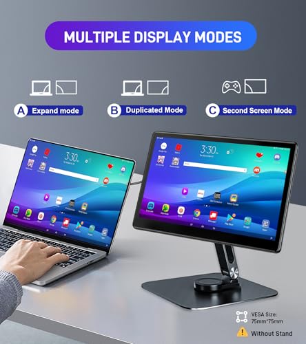15.6 inch Portable Touchscreen Monitor with HDMI VGA DVI Ports, Screen Extender FHD 1920×1080 IPS Small Touch Screen Display Compatible with Laptops PC PS5/4, Industrial (with Remote) - size: 15.6 inch
