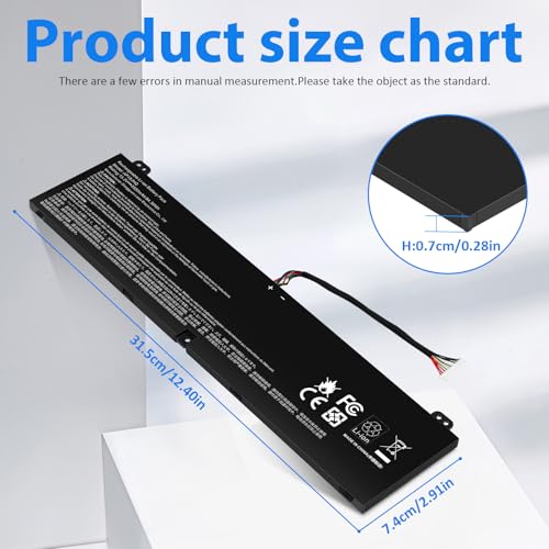 AP18JHQ Laptop Battery Replacement for Acer ConceptD 7 CN715-71 CN715-72G CN715-73G Pro CN715-71P CN715-72P Ezel CC715-71 Pro CC715-71 CC715-71P CC715-72P Predator Triton 500 PT515-51 PT515-52 - size: AP18JHQ 14.76 × 5.12 × 0.98 in