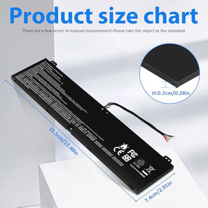 AP18JHQ Laptop Battery Replacement for Acer ConceptD 7 CN715-71 CN715-72G CN715-73G Pro CN715-71P CN715-72P Ezel CC715-71 Pro CC715-71 CC715-71P CC715-72P Predator Triton 500 PT515-51 PT515-52 - size: AP18JHQ 14.76 × 5.12 × 0.98 in