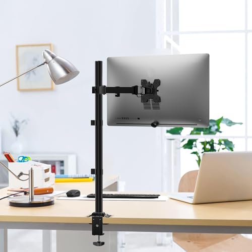 WALI Monitor Arm Mount for Desk, Single Extra Tall Computer Desk Mount, Monitor Bracket Mount Stand Single, up to 34 inch, 22 lbs (M001XL), Black - size: 13"-34", style: Single
