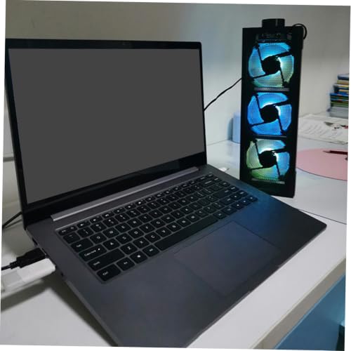 NUOBESTY 1set RGB Laptop Cooling Pad Stand Fan Practical Laptop Accessory for Gaming and Work and Sturdy Design