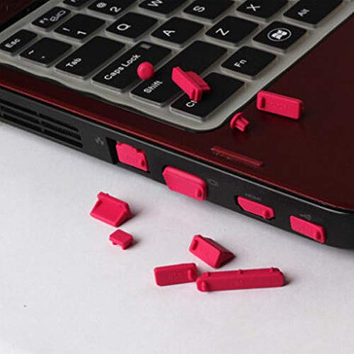 16PCS Universal Computer Anti Dust Stopper/Plug, Soft Silicone Dustproof Laptop Port Covers Rose Red - color: Rose Red