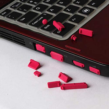 16PCS Universal Computer Anti Dust Stopper/Plug, Soft Silicone Dustproof Laptop Port Covers Rose Red - color: Rose Red