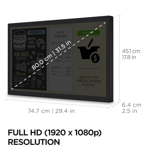 ViewSonic TD3207 32 Inch 1080p Touch Screen Monitor, 10-Point Multi-Touch for Information Kiosks and Public Displays, 7H Hardness Glass, Advanced Ergonomics, HDMI, DisplayPort, USB - style: 32-Inch