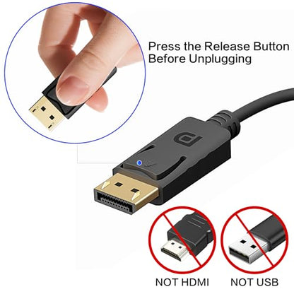 DisplayPort(DP) to VGA Adapter, 2 Pack Gold-Plated DisplayPort to VGA Adapter (Male to Female), for Computer, Desktop, Laptop, PC, Monitor, Projector, HDTV