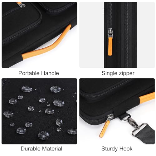 DOMISO 15.6 inch Laptop Case Sleeve Protective Cover Compatible with MacBook Pro 16 M4 M3 M2/Pro Max,15.6-16 inch HP ASUS Dell Lenovo Chromebook,Waterproof Computer Bag with Shoulder Strap,Black - color: Black, size: 15.6 inch