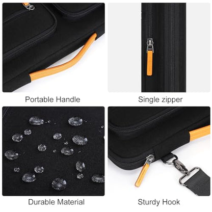 DOMISO 15.6 inch Laptop Case Sleeve Protective Cover Compatible with MacBook Pro 16 M4 M3 M2/Pro Max,15.6-16 inch HP ASUS Dell Lenovo Chromebook,Waterproof Computer Bag with Shoulder Strap,Black - color: Black, size: 15.6 inch