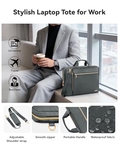 Laptop Bag Case for Women Men Messenger Briefcase Bag, 17 17.3 Inch | Compatible with HP OmniBook Envy Omen Pavilion/Dell Inspiron Precision/LG Gram/Yoga ThinkPad, Carrying Bag 18 inch, Grey - color: Heather Grey, size: 17.3 inch