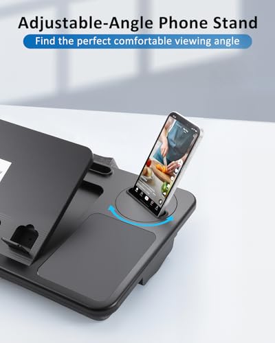Adjustable Lap Desk with Cushion Stroage Rotatable Phone Stand | Laptop Lap Desk with 8 Angles Adjustable Mouse Pad and iPad Stand for Bed Couch Car Home Office, Fits up to 14" Laptop - size: MAX