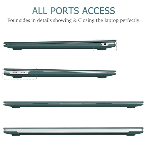 May Chen Compatible with New MacBook Air 13 inch Case 2021 2020 2019 2018 Release Model: M1 A2337 A2179 A1932, Plastic Hard Shell Case for Mac Air 13 inch with Retina Display Fits Touch ID, Dark Cyan - color: Dark Cyan