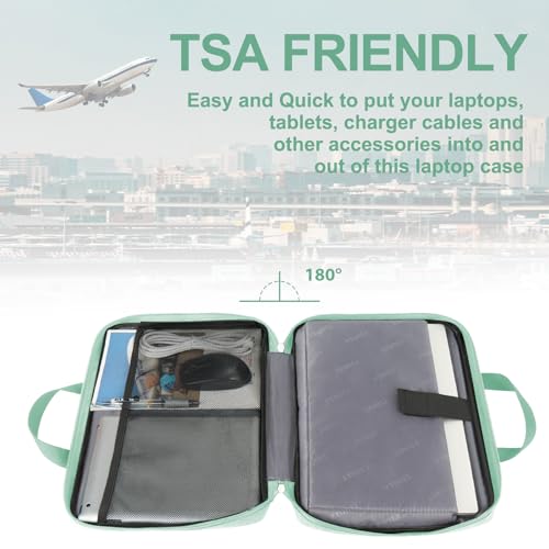 Ytonet Laptop Case 16 inch, 15-15.6 Inch TSA Laptop Sleeve with Handle | Compatible with MacBook, HP, Dell, Lenovo, Asus Notebook, Water Resistant, Gifts for Men Women, Mint Green - color: Mint Green, size: 16 inch