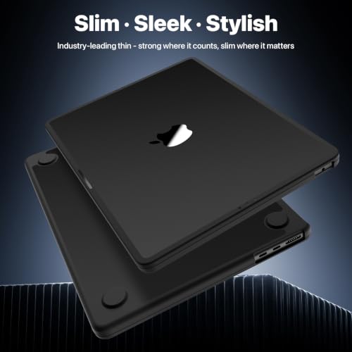 Soonjet FlexArmor for MacBook Air 13 inch Case | M5 M4 M3 M2 2026 2025-2022 | Hybrid Design, Cushioned Edges | Anti-Crack Defense | Ultra-Thin Hard Shell Laptop Cover 13.6'' (Noble Black Clear) - color: Noble Black Clear