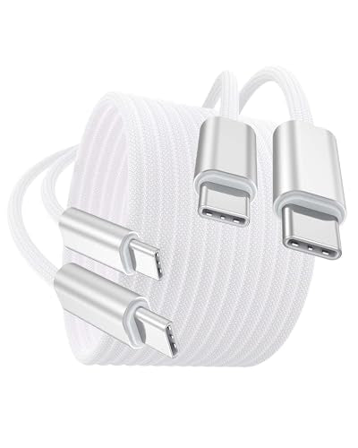 10 FT USB C Fast Charging Cable 2-Pack for Apple Charger, 240W Type C Cable Braided, USB C Fast Charger Cable for iPhone 15/16/17Plus/Pro/Max, iPad Pro/Air/Mini,MacBook Pro/Air,Sam/Sung,Pixel - color: Silvery, size: 10FT