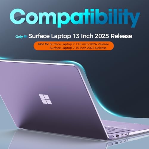 ProCase Protective Case for 13 Inch Surface Laptop 2025 -Crystal Clear | Hard Shell Transparent Cover with Durable and Lightweight Design - color: Crystal
