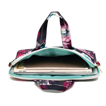 Water Resistant Laptop Shoulder Messenger Bag Sleeve Case for MacBook Pro 16 inch and 15 inch-15.6 inch laptop (Purple Lotus) - color: Purple Lotus