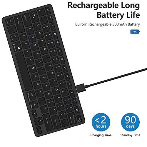 TaIYanG Bluetooth Keyboard for iPad Wireless Keyboard Compatible with iPad A16 11th 10th Generation, 10.2(9th/8th/7th Gen), Air/Pro/Mini and All Bluetooth Devices (Black) - color: Black