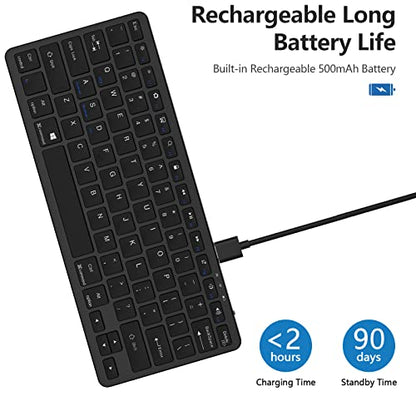 TaIYanG Bluetooth Keyboard for iPad Wireless Keyboard Compatible with iPad A16 11th 10th Generation, 10.2(9th/8th/7th Gen), Air/Pro/Mini and All Bluetooth Devices (Black) - color: Black