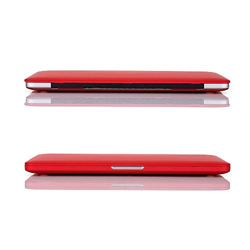 RUBAN Case Compatible with MacBook Pro 13 inch 2015 2014 2013 2012 (A1502 & A1425 Models), Plastic Hard Shell Case & Keyboard Cover for Old Version MacBook Pro Retina 13 Inch, Red - color: Red