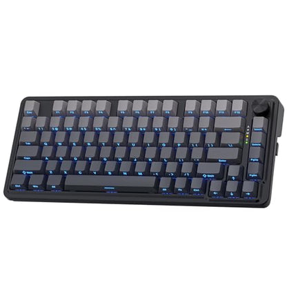 Redragon K673 PRO Wireless 81-Key RGB Gasket Gaming Keyboard, Scroll Knob | Multi-Function Control Wheel, 0-Delay Tri-Mode, Cushioned 5-Layer Noise Dampening for Creamy Thocky Sound, Compact 80% Size - color: Concrete Jungle, size: 81 Keys + No LCD Screen