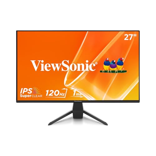 ViewSonic VX2770-MHD 27 Inch 1080p Monitor, IPS Display with 120Hz and Variable Refresh Rate for Ultimate Home Entertainment, Eye Care Technology, HDMI, and DisplayPort Inputs - size: 27 Inches