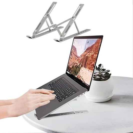 Portable Laptop Stand with Cooling Fan, Laptop Stand, Detachable Adjustable Laptop Riser, Compatible with 18-inch Laptops (Silver) - color: Silver