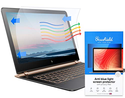 Ocushield 12.5” (16:9) Premium Anti Blue Light Screen Protector with Privacy Filter for Laptops and Computer Monitors - Anti-Glare - Easy Install - Anti-Fingerprint - Reduce Eye Fatigue (277 x 156 mm) - size: 12.5" (16:9) (277 x 156mm)