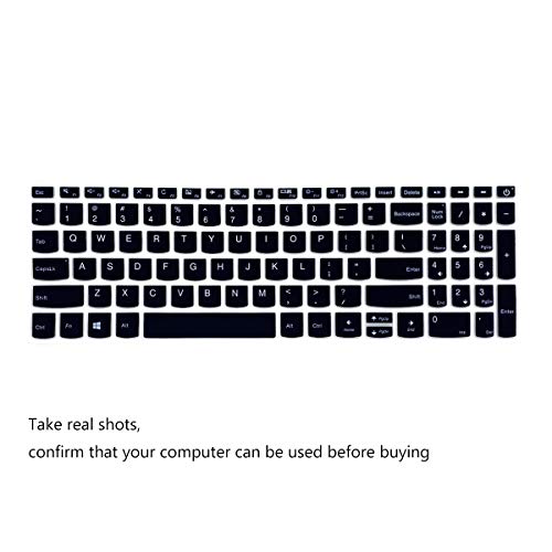 2 Pack Keyboard Cover for Lenovo IdeaPad 3 15.6" & 17.3" & ThinkBook 15 & IdeaPad 320 330 17.3" Keyboard Skin - color: Black+Clear