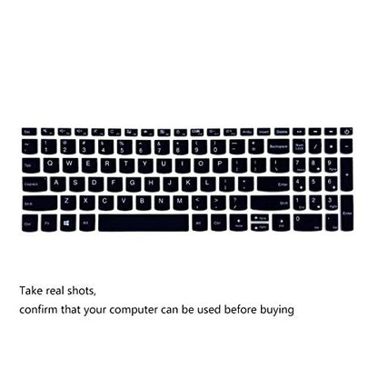 2 Pack Keyboard Cover for Lenovo IdeaPad 3 15.6" & 17.3" & ThinkBook 15 & IdeaPad 320 330 17.3" Keyboard Skin - color: Black+Clear